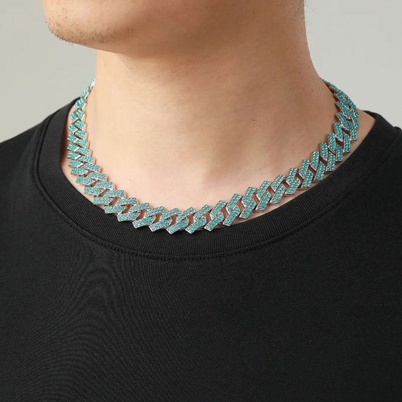 Iced Out Hip Hop Aqua Ultimate Bling Cuban Chain