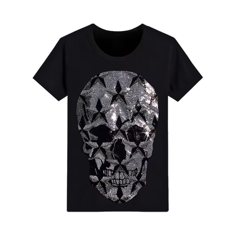 Edgy Rhinestone Skull T-shirt