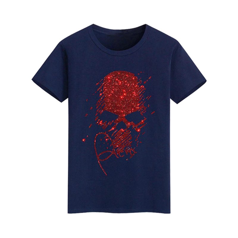 Skull Hot Drill Scary Rhinestone T-shirt