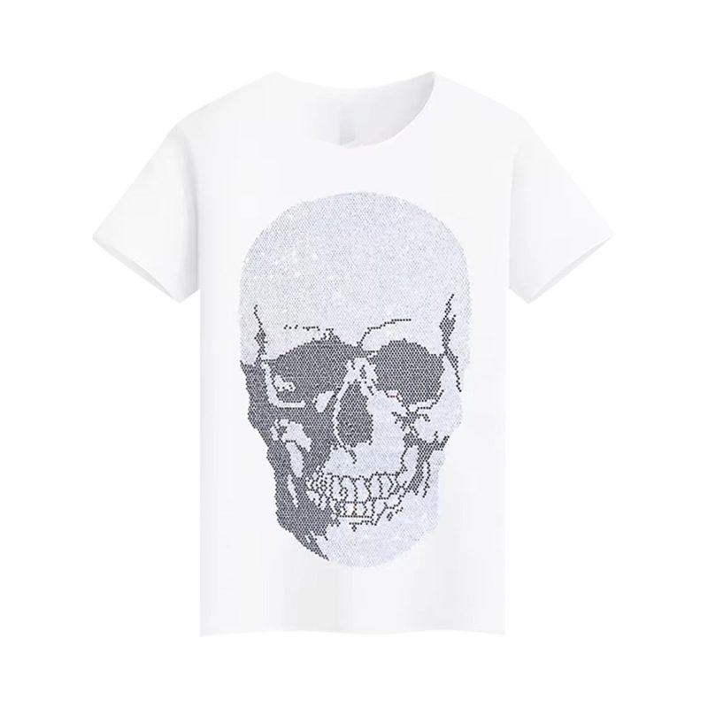 Glittery Skull Rhinestone T-shirt