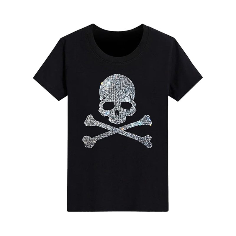 Pirates Skull With Crossbones Rhinestone T-shirt