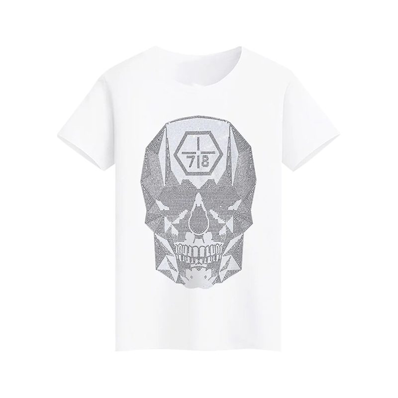 Signature Skull Graphic Rhinestone T-shirt