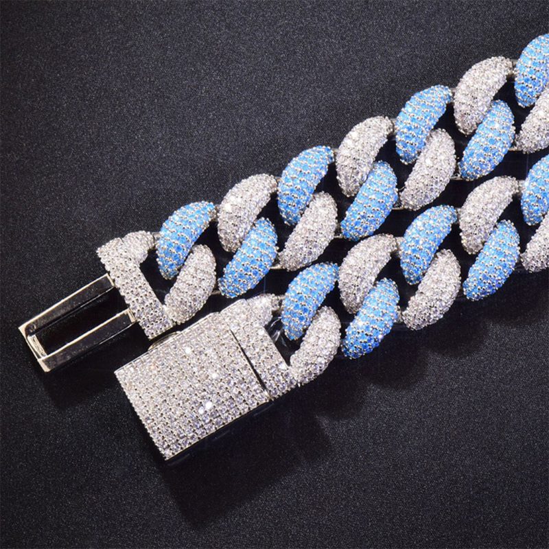 Two Tone Bubble Round Cuban Link Chain