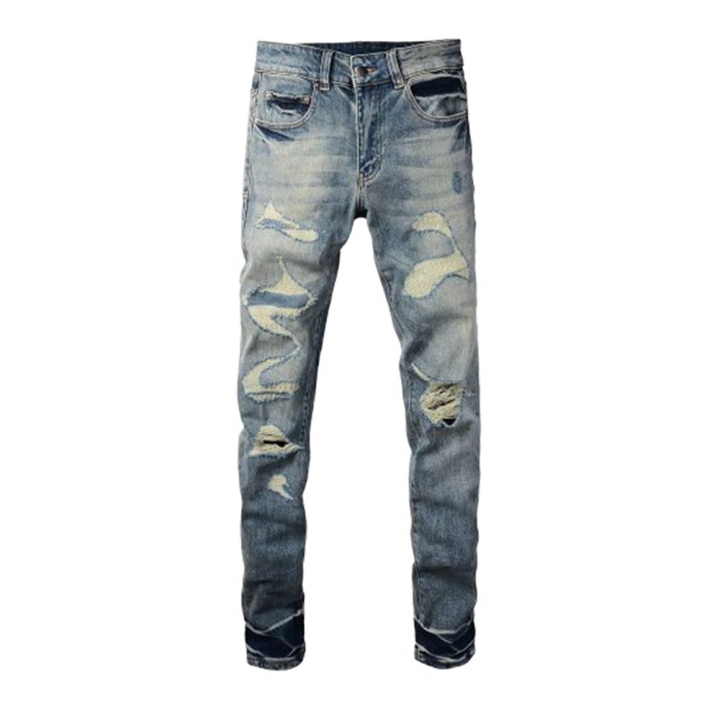 Men's Distressed Streetwear Denim Jeans