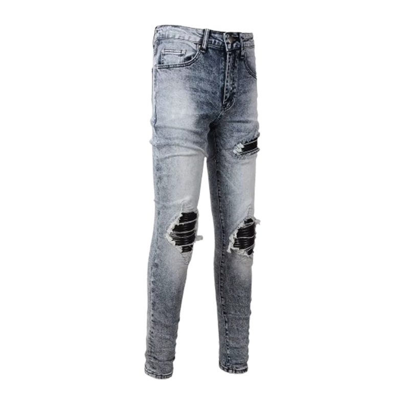 Men's Snow Washed Stretch Denim Jeans